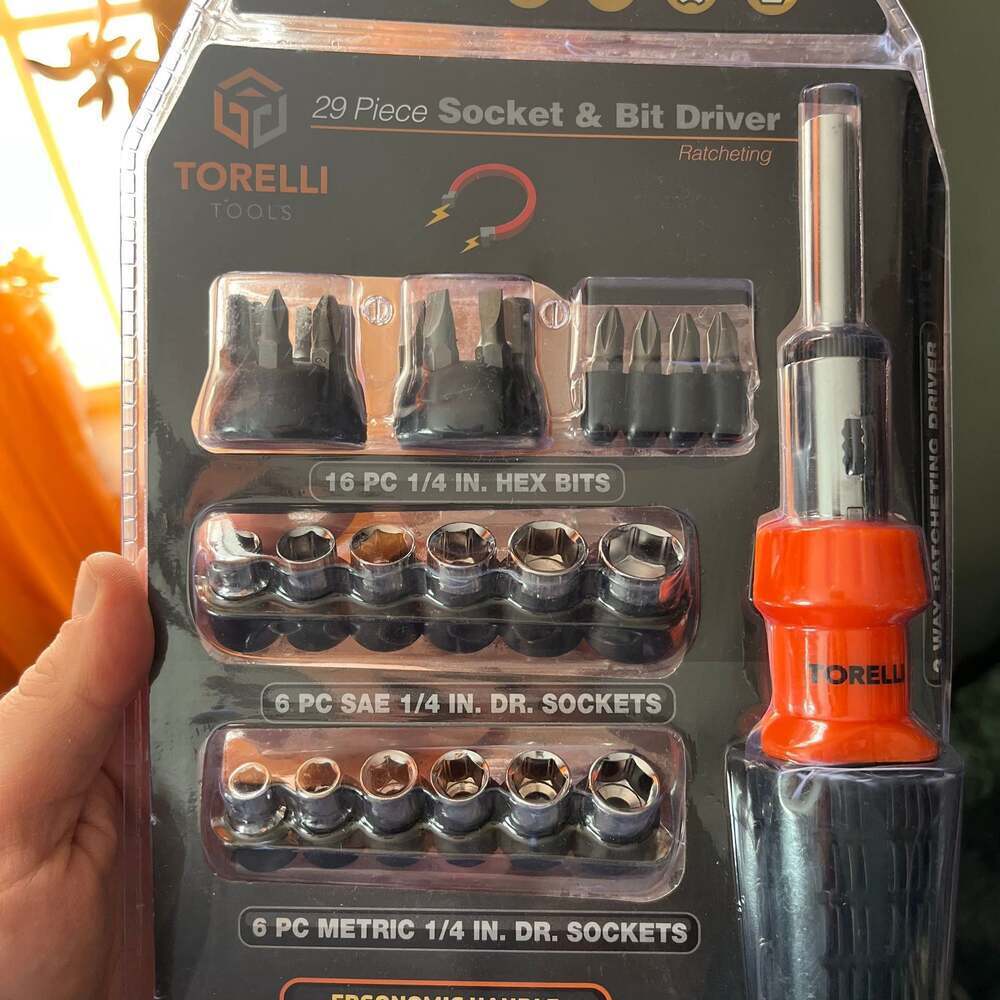 Torelli Tools 29 Piece Socket & Bit Driver Set with Ergonomic Handle